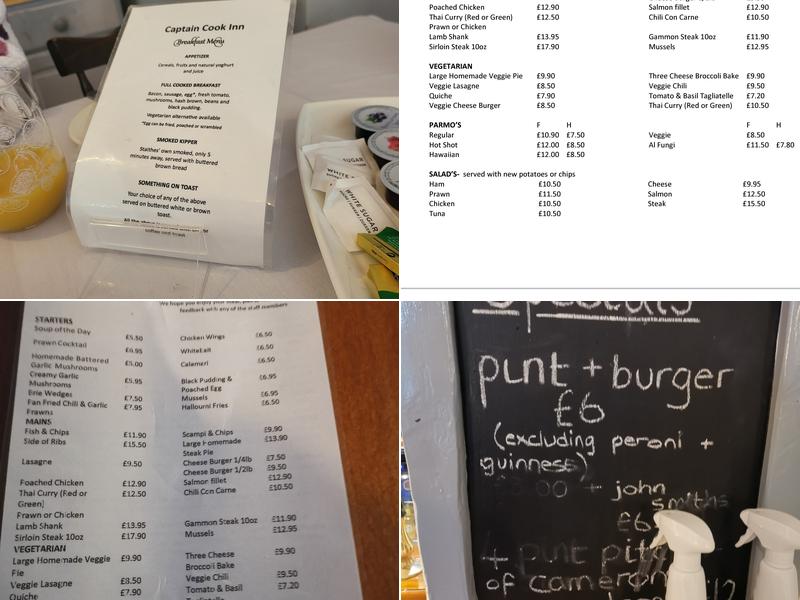 Captain Cook Inn Menu