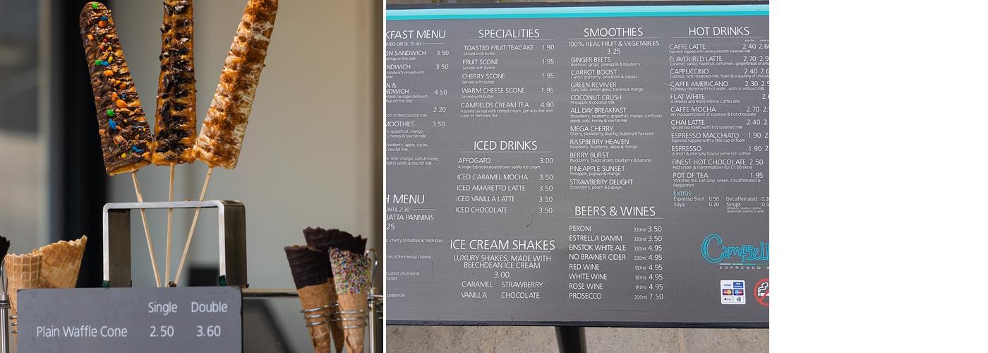 Camfields Espresso & Juice Bar Menu