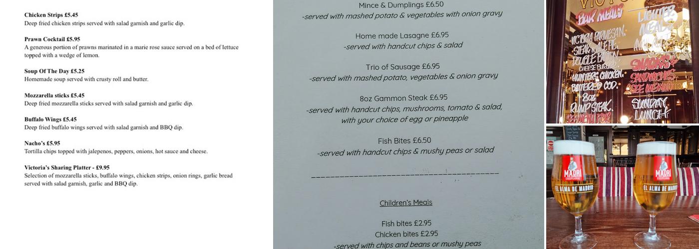 Victoria Pub Menu