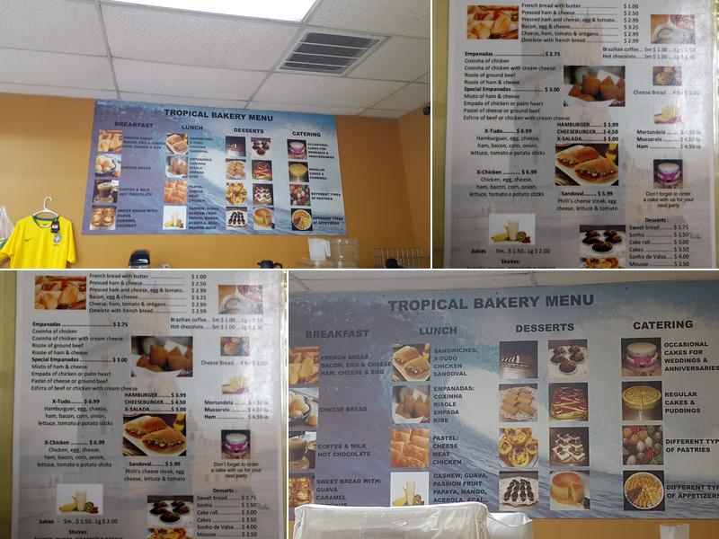 Tropical Bakery Menu