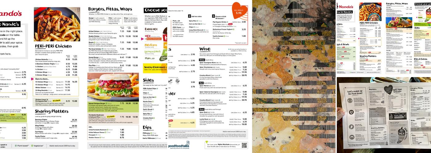 Nando's Bournemouth - BH2 Menu