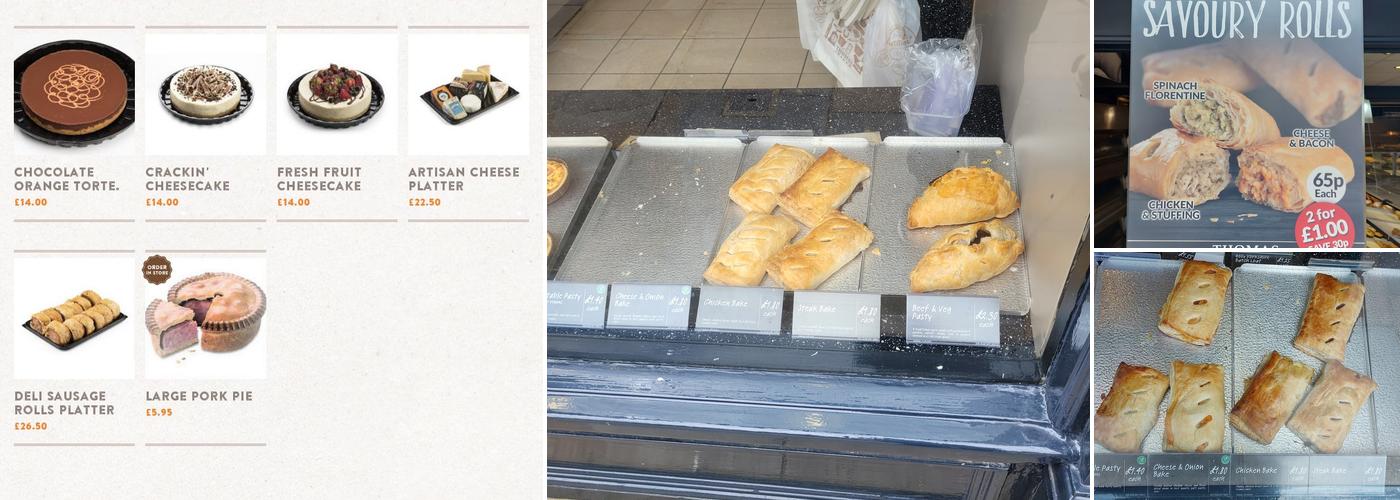 Thomas The Baker Menu