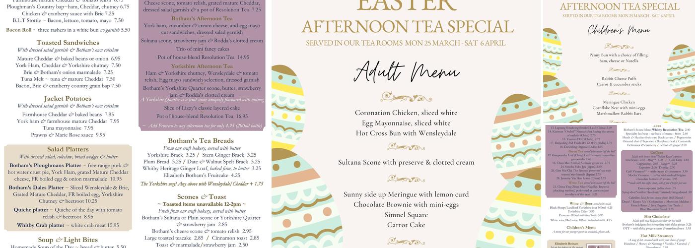 Botham's of Whitby ~ Pickering Menu