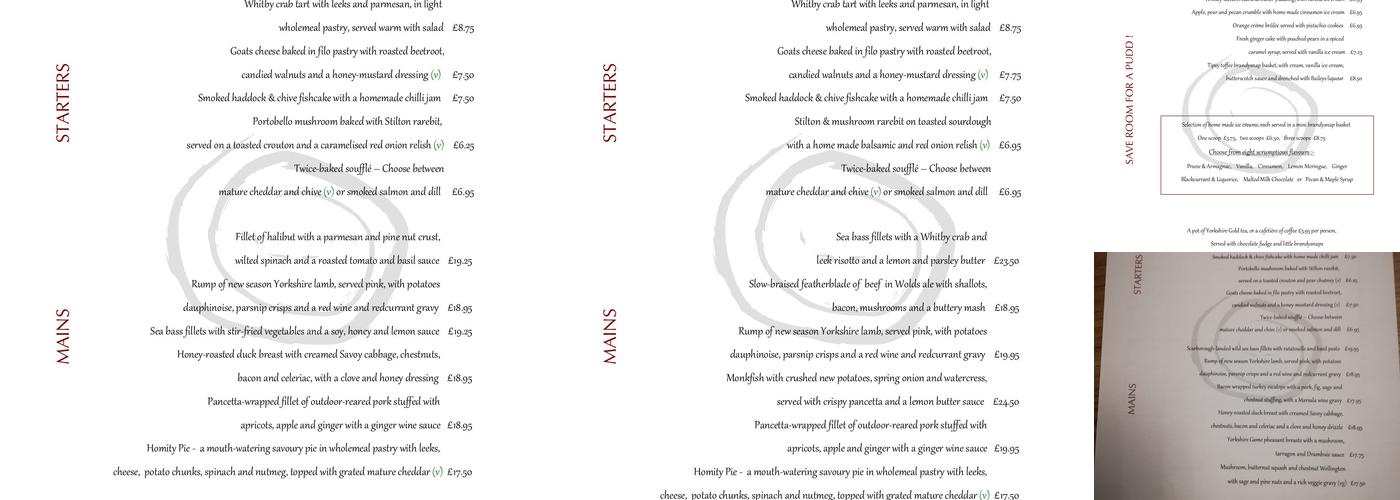 Brandysnap Bistro Menu