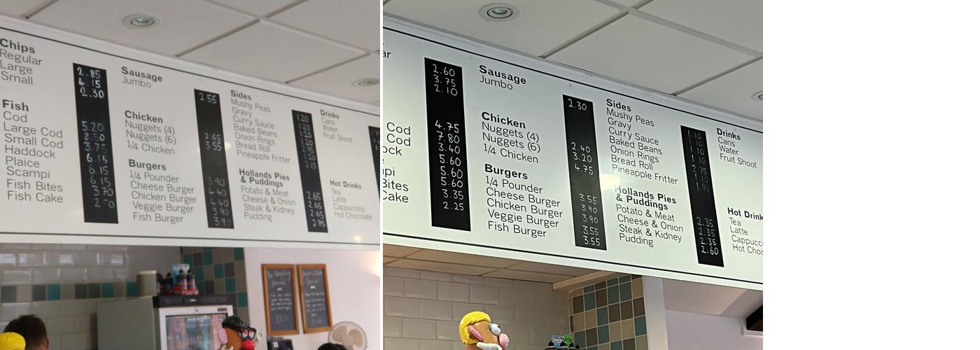 Garstang Fish & Chips Menu