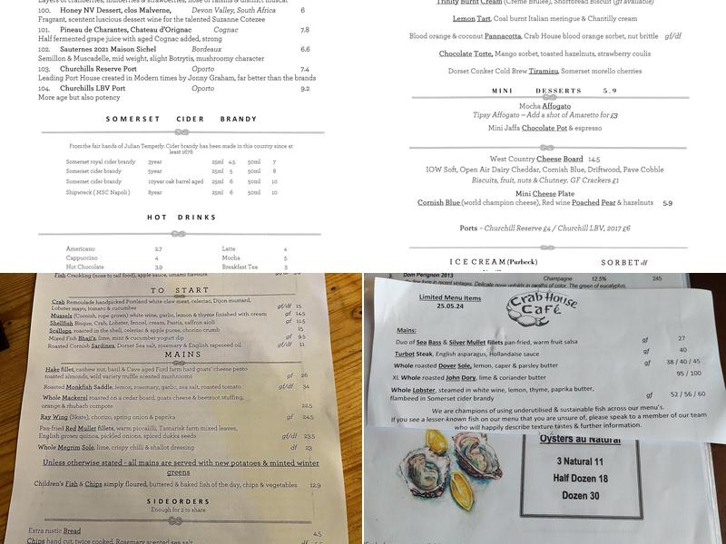 Crab House Café Menu