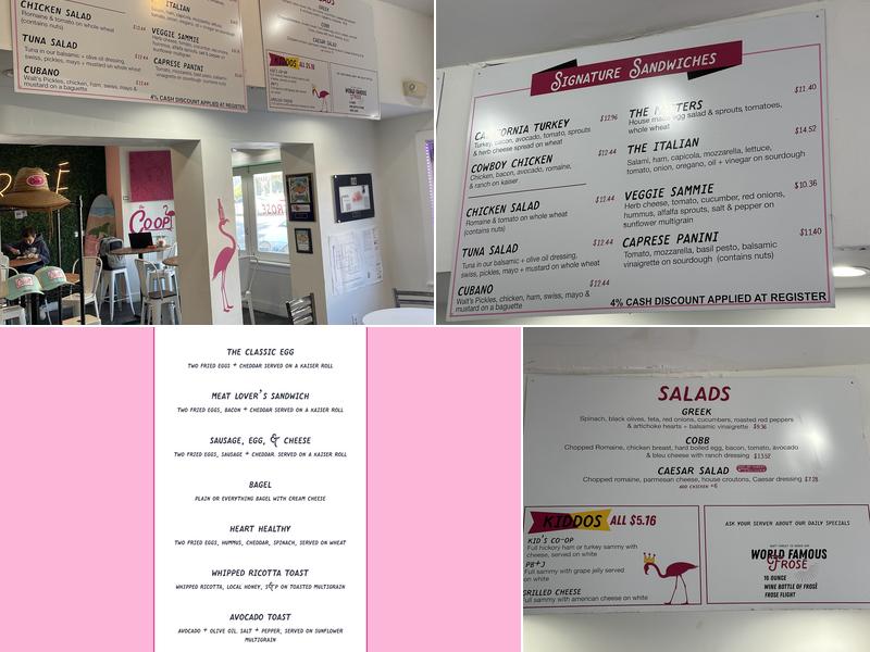 The Co-Op Gourmet Sandwiches Menu