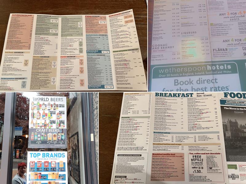 The Moon in the Square - JD Wetherspoon Menu