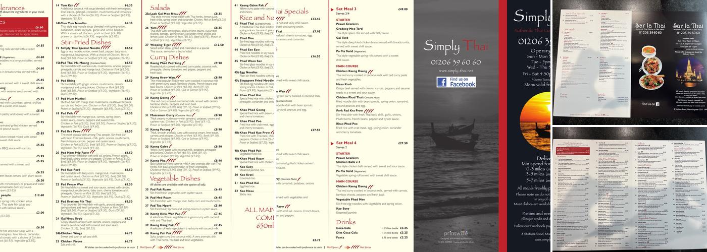Simply Thai Menu