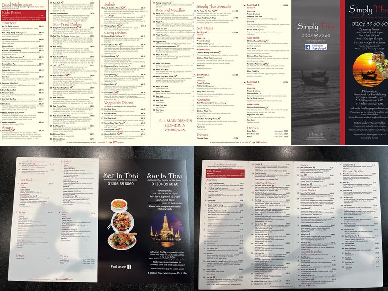 Simply Thai Menu