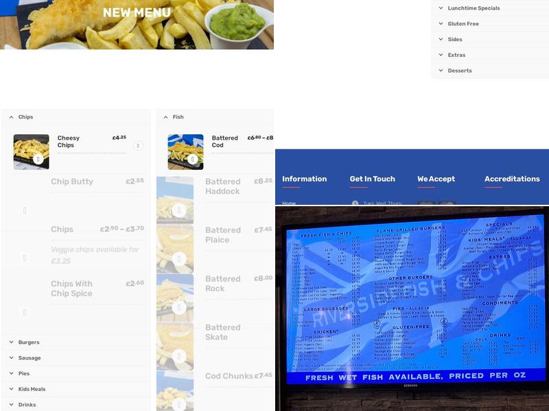 Riverside Fish and Chips Menu