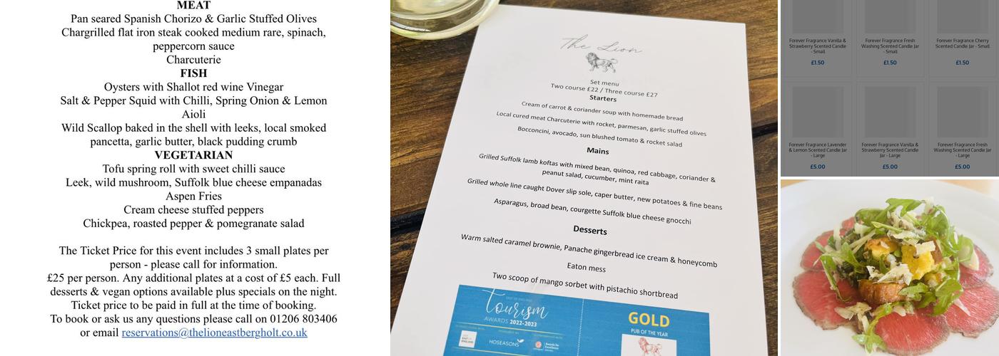 Red Lion East Bergholt Menu