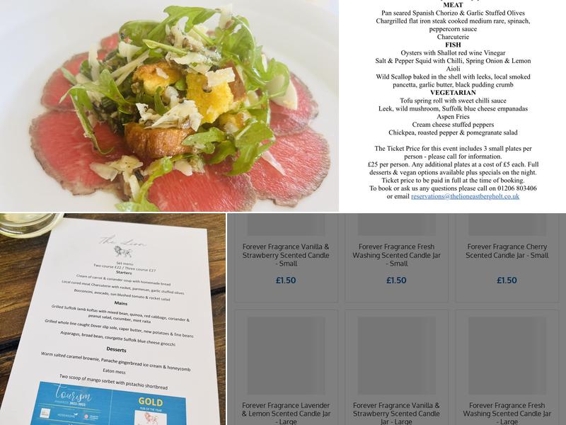 Red Lion East Bergholt Menu