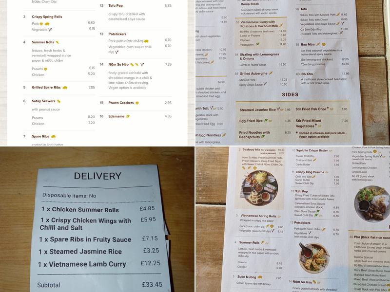 Bambu Vietnamese Menu