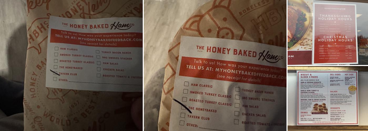 The Honey Baked Ham Company Menu