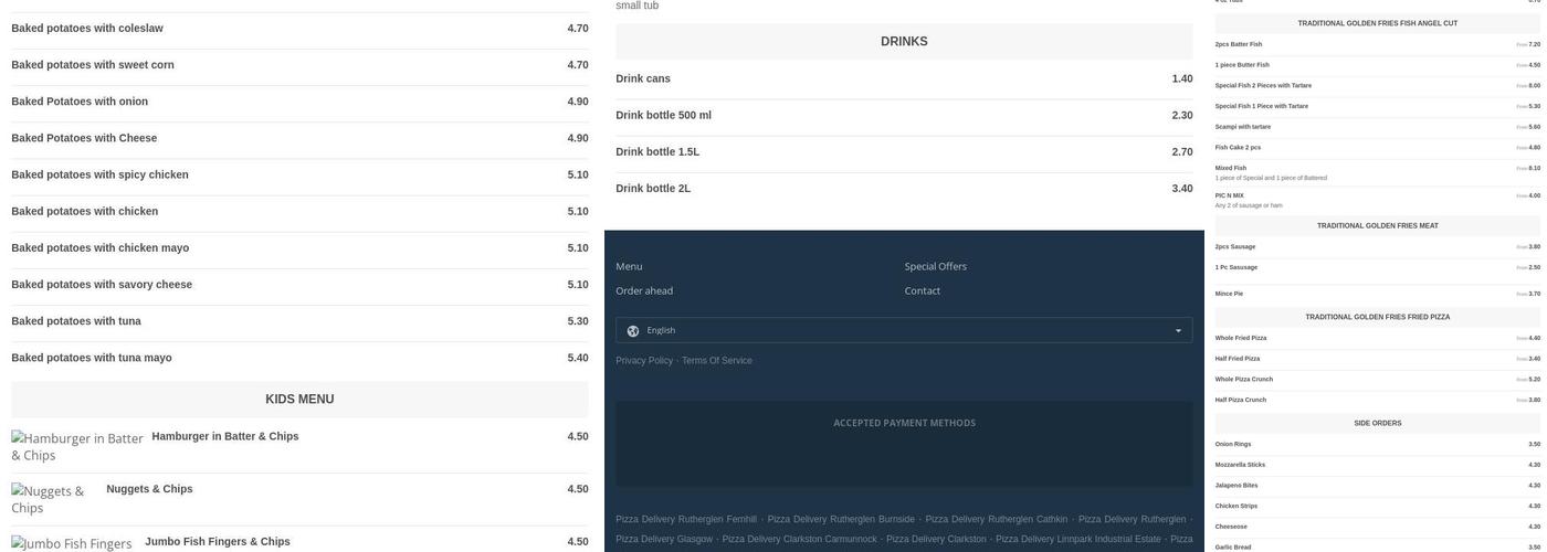 Pizza Mario Glasgow Menu
