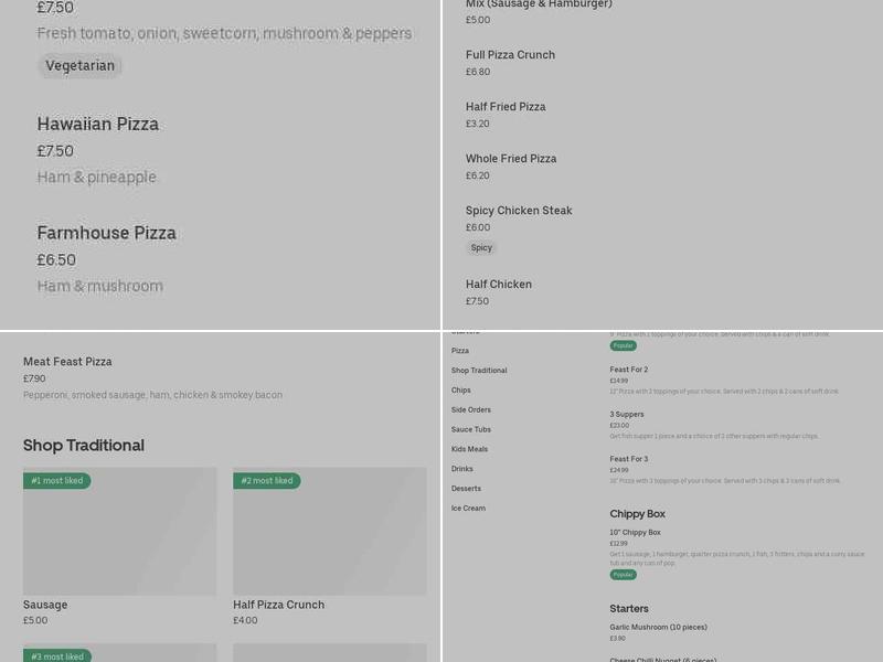 Valentino's Fish and Chips Menu