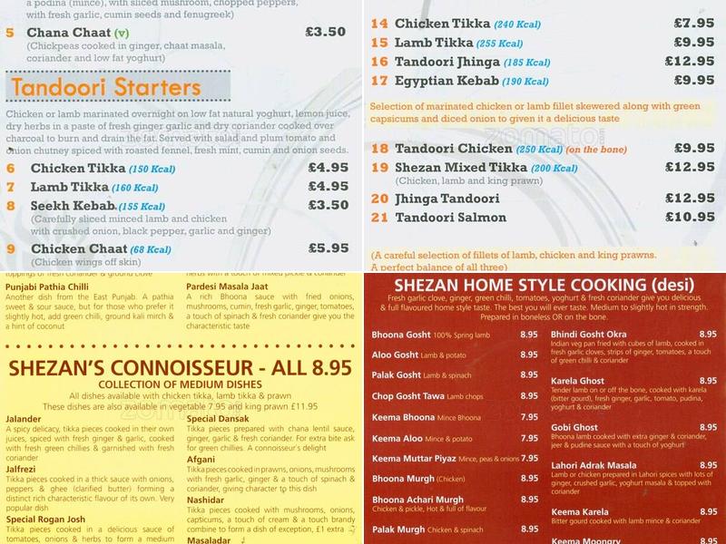 Shezan Tandoori Menu