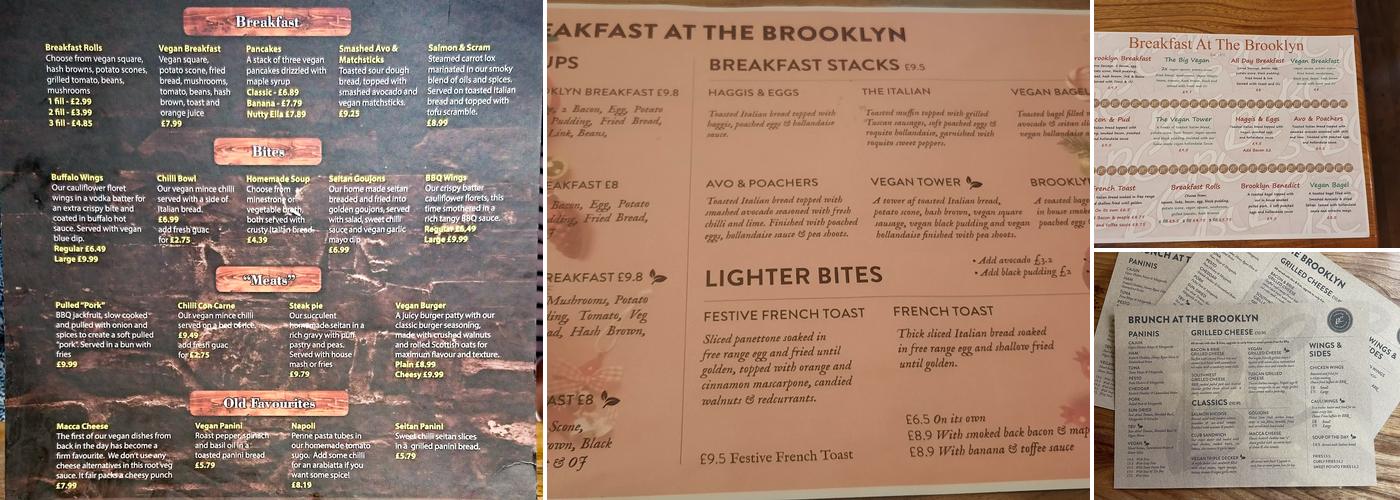 The Brooklyn Cafe. Menu