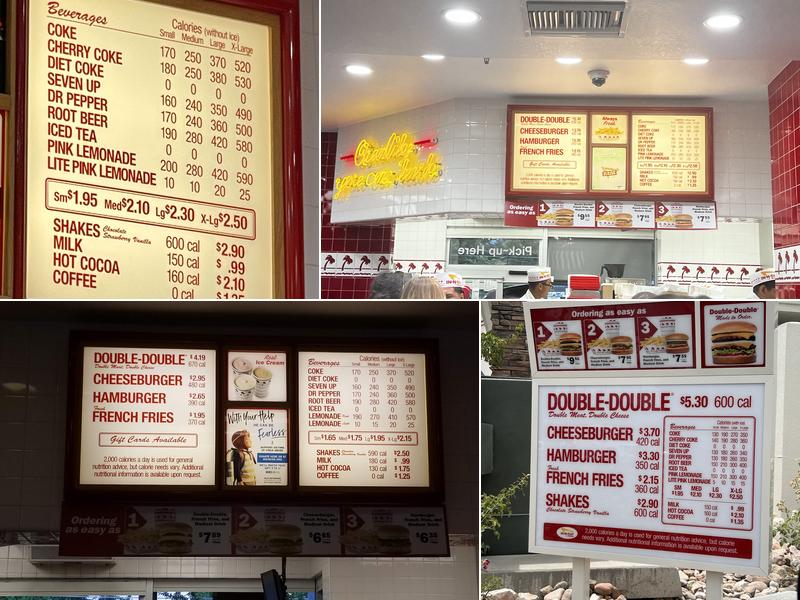 In-N-Out Burger Menu