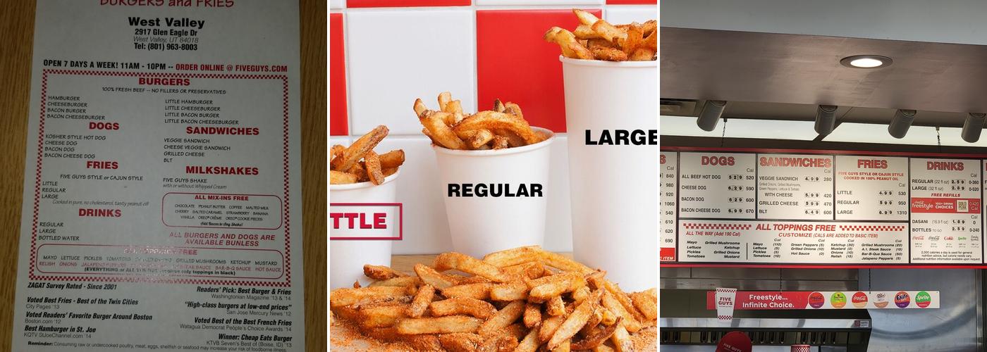 Five Guys Menu