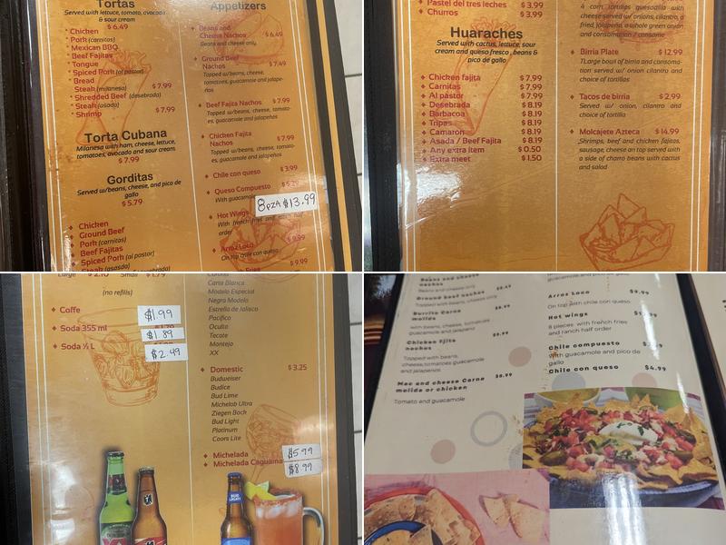 La Tapatia Menu