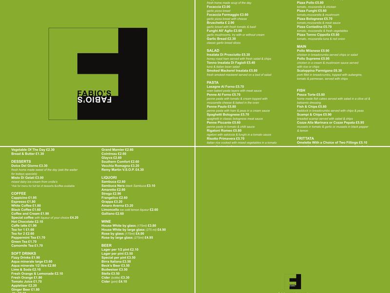 Fabio's Restaurant Menu