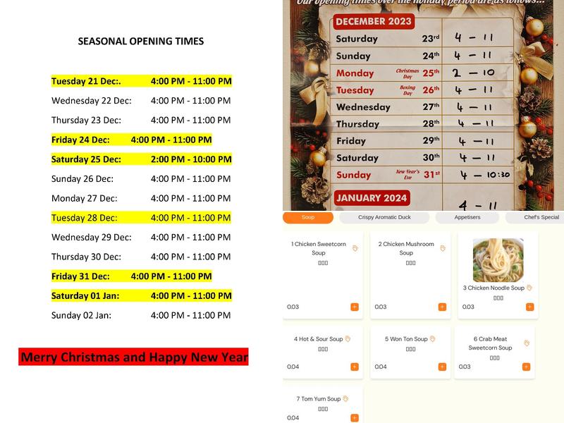 Lucky Chen Edinburgh Menu