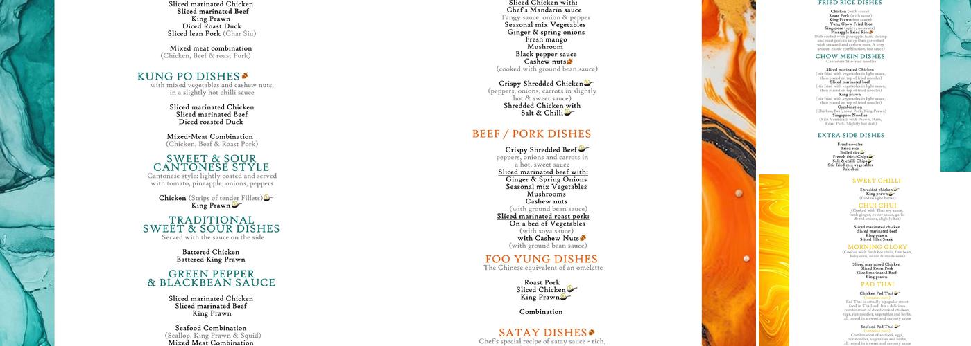 The Chinese Manor House Menu