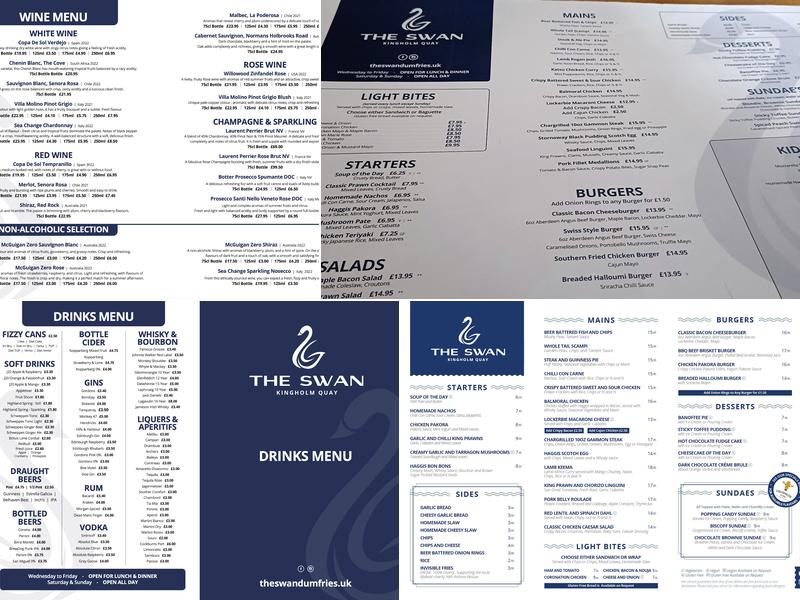 The Swan - Kingholm Quay Menu