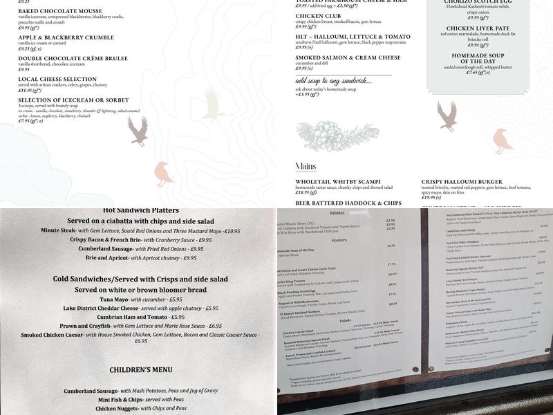 Ravenstone Manor Hotel Menu