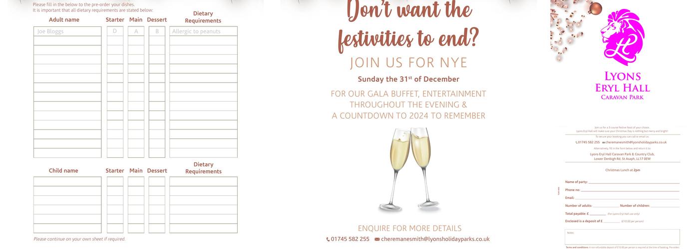 Lyons Manor House Park Menu