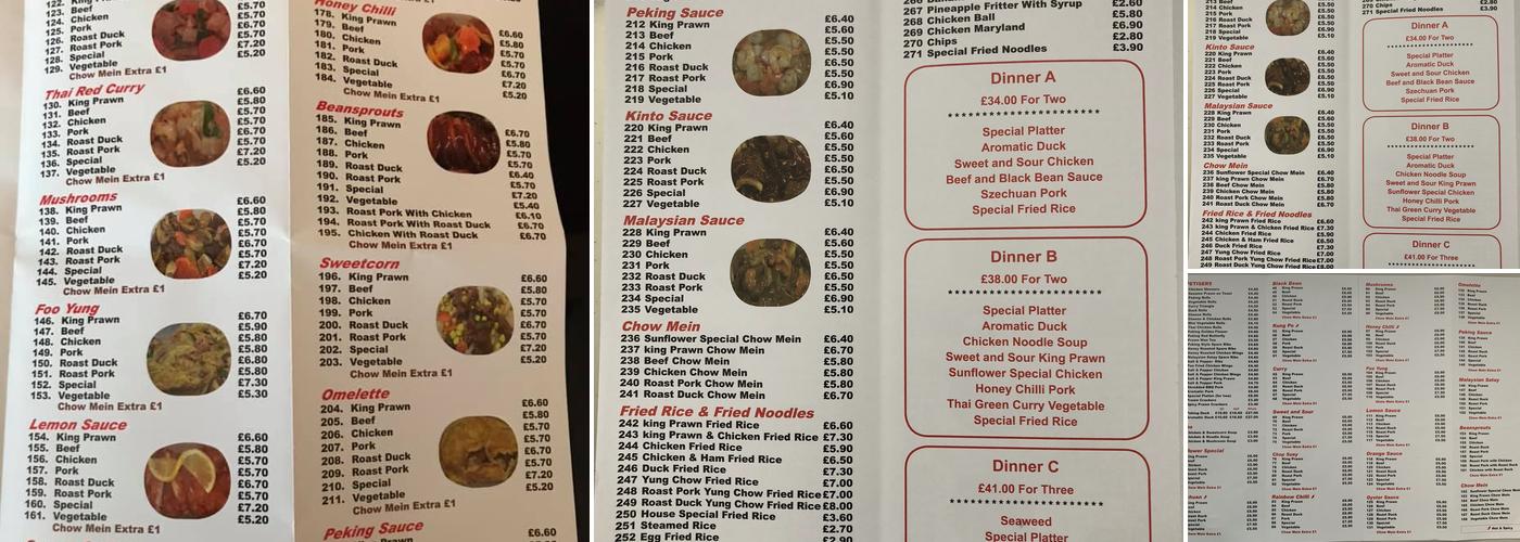 Sunflower Garden Menu