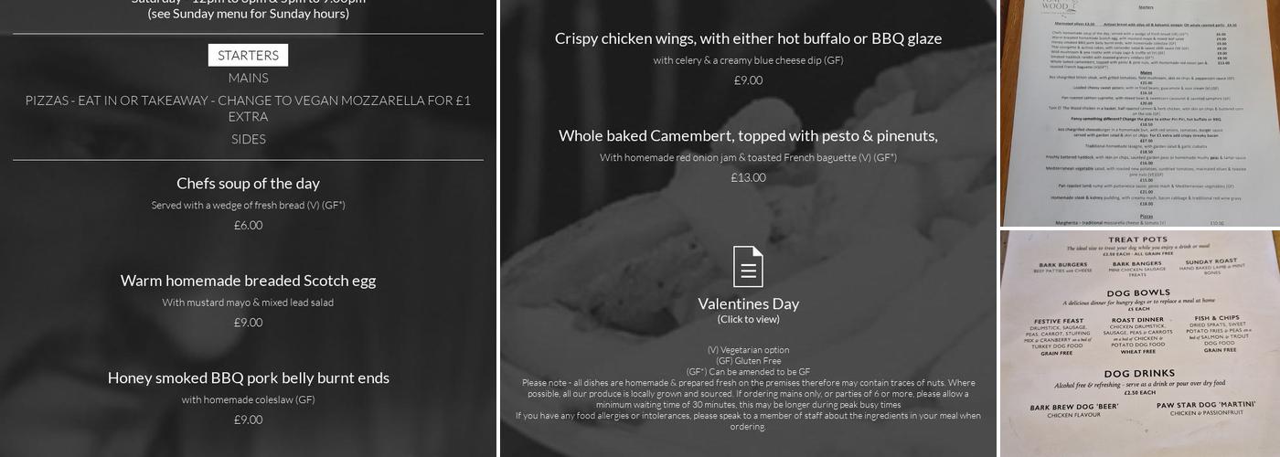 Tom O' The Wood Menu