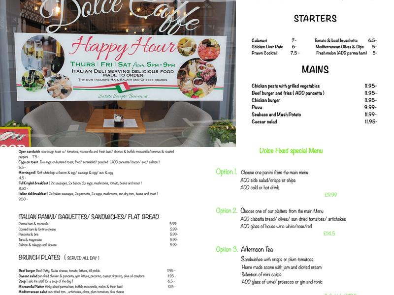 Dolce Caffe Menu