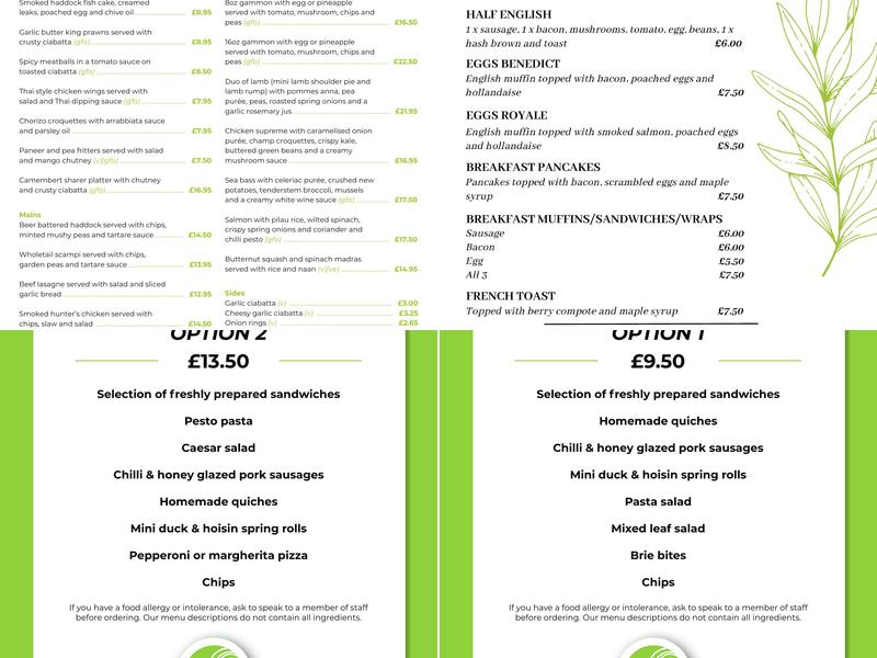 The Bowling Green Menu