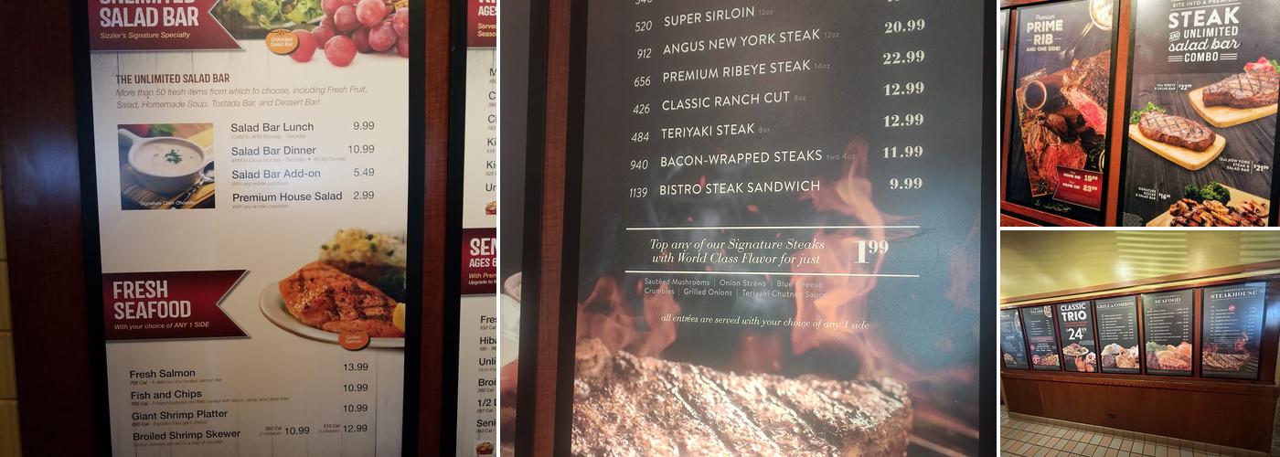 Sizzler Menu
