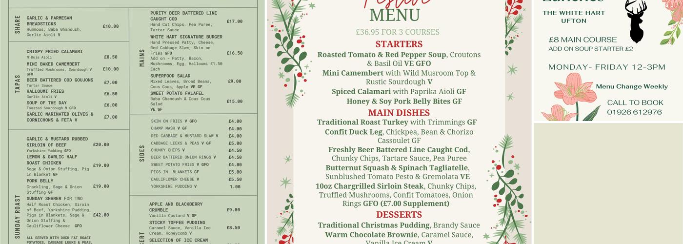 White Hart Menu