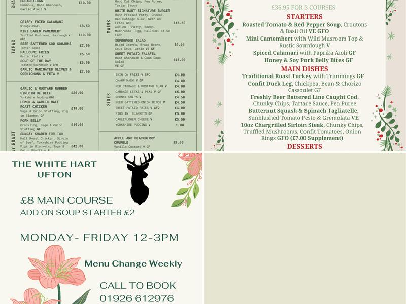 White Hart Menu