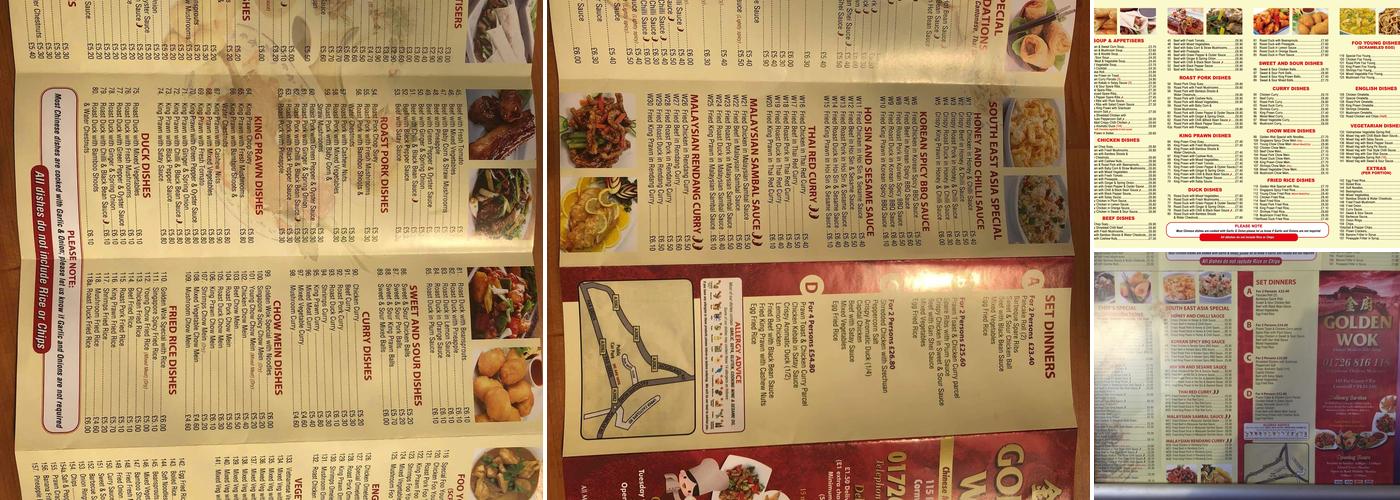 The Golden Wok Menu