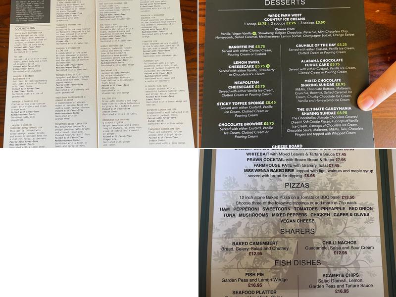 Royal Oak Inn Menu