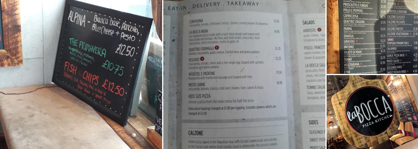 La Bocca Pizza Kitchen Menu