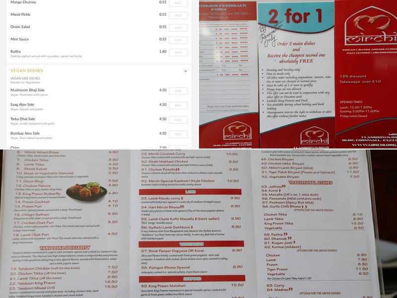 Mirchi Menu