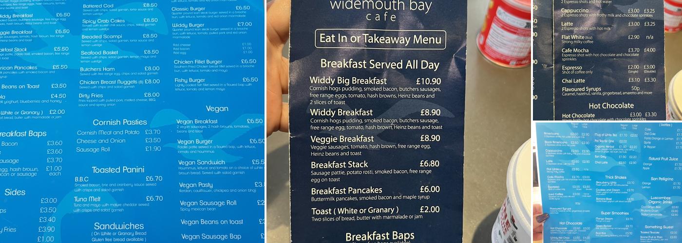 Widemouth Bay Cafe Menu