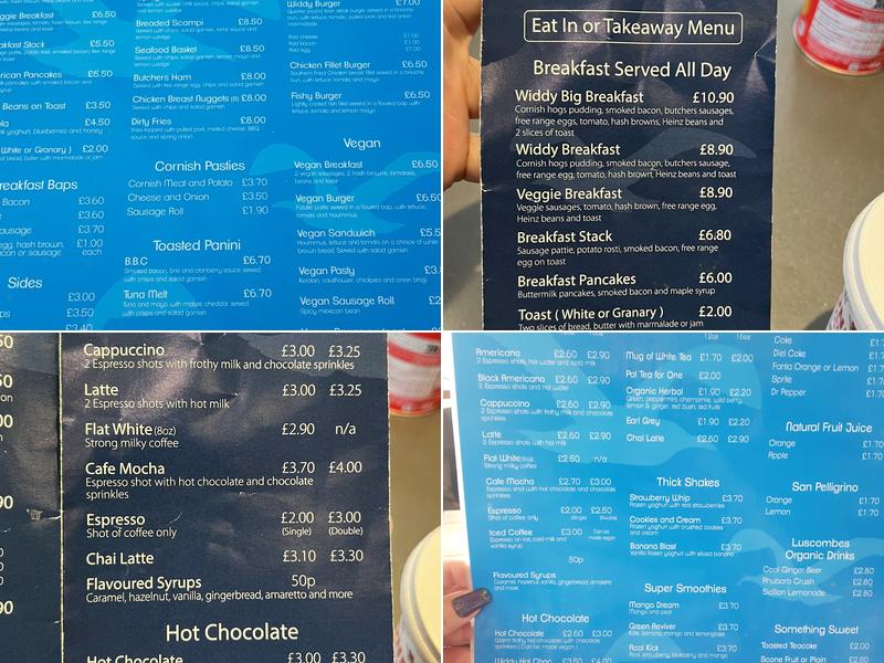 Widemouth Bay Cafe Menu