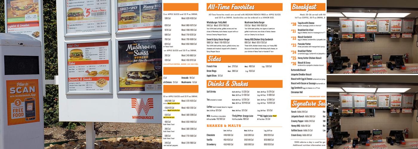 Whataburger Menu