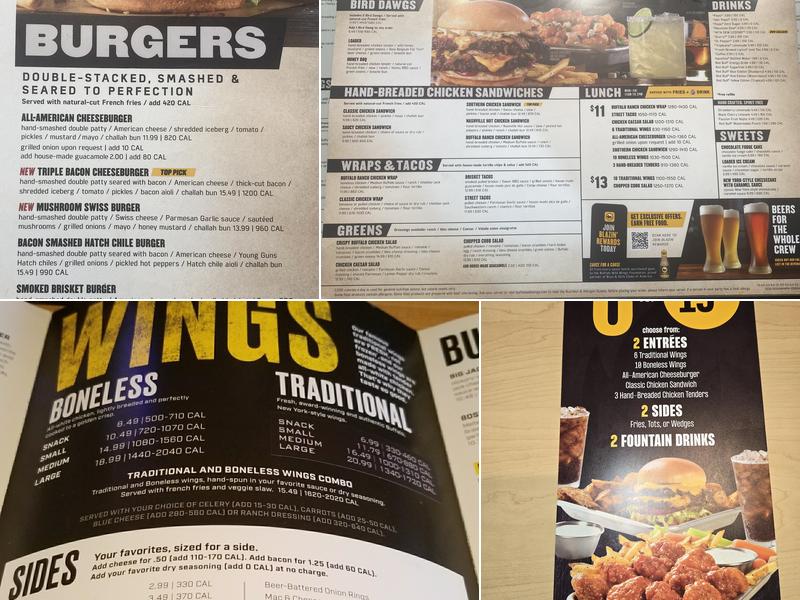Buffalo Wild Wings Menu