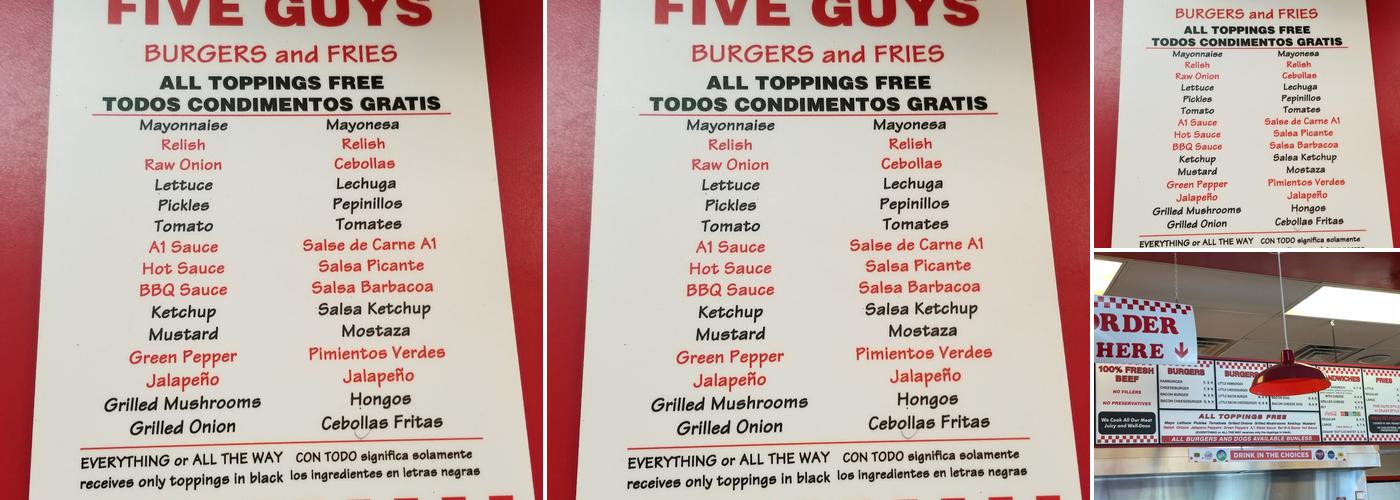 Five Guys Menu