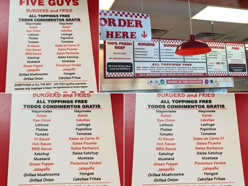 Five Guys Menu