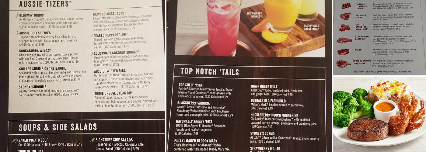 Outback Steakhouse Menu